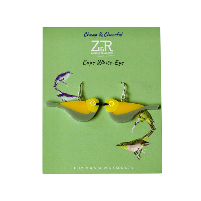 Cape White Eye Perspex Earrings