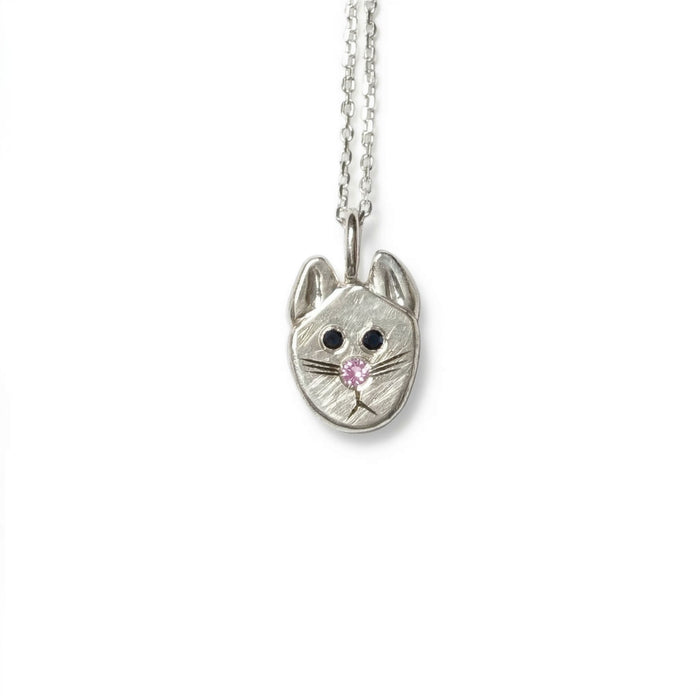 Sterling Silver Cat Stargazer Pet Pendant