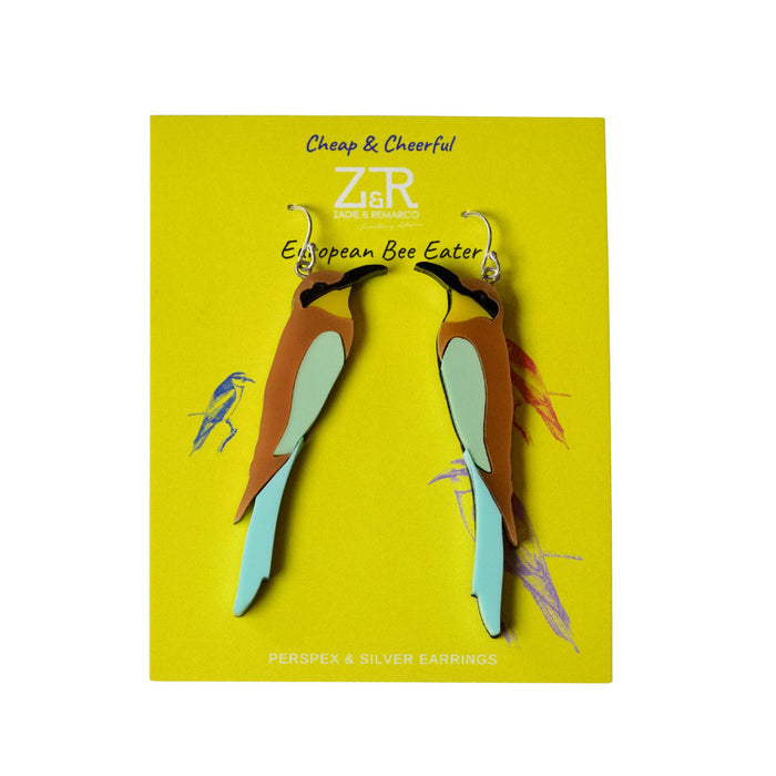 European Bee-Eater Perspex Earrings