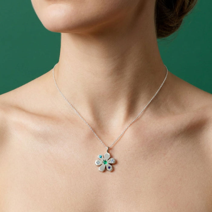 Sterling silver Large flower Stargazer pendant