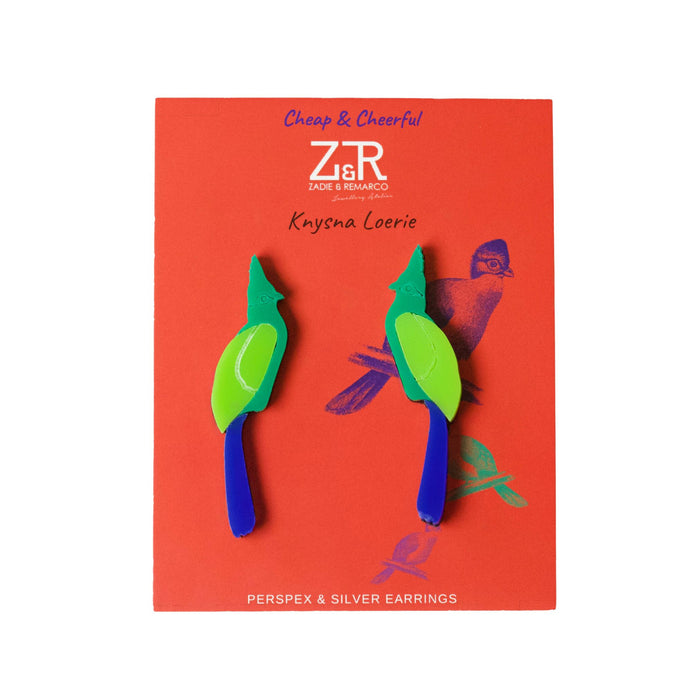 Knysna Loerie Perspex Earrings