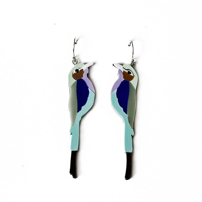 Lilac-breasted Roller Perspex Earrings