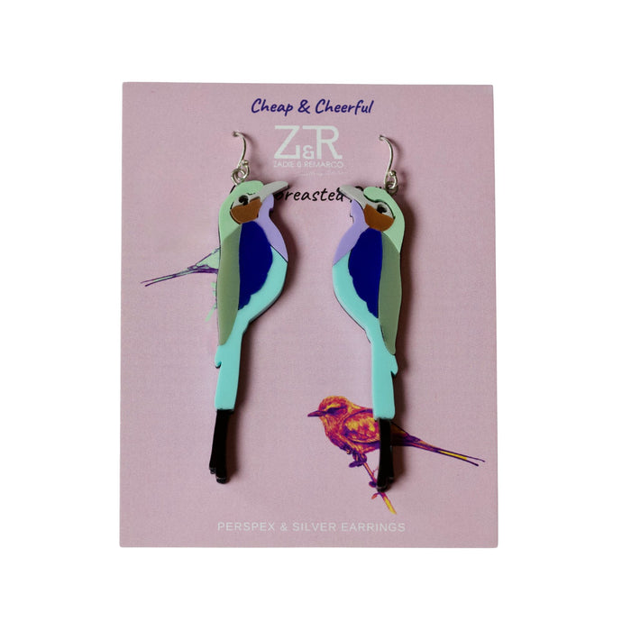 Lilac-breasted Roller Perspex Earrings