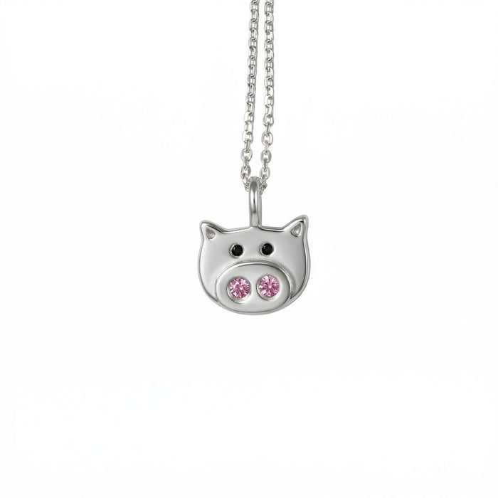 Sterling Silver Pig Stargazer Pet Pendant