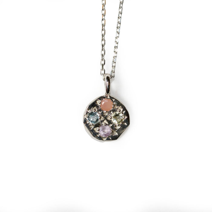 Sterling silver Stargazer pendant set with 4 stones