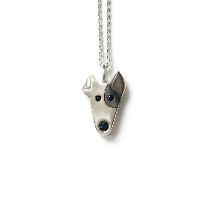Sterling Silver Spotty Dog Stargazer Pet Pendant