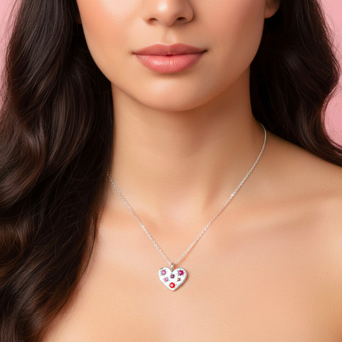 Sterling silver Stargazer large heart pendant