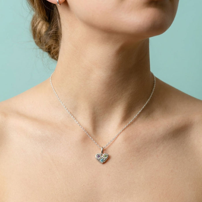 Sterling silver Stargazer mini heart pendant