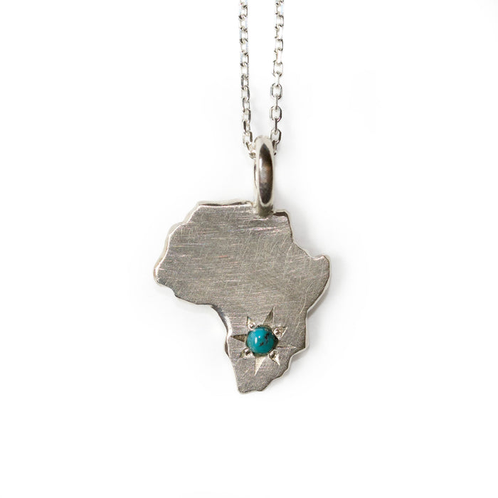 Sterling silver Stargazer Africa pendant set with 1 stones