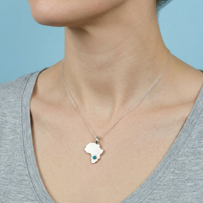 Sterling silver Stargazer Africa pendant set with 1 stones