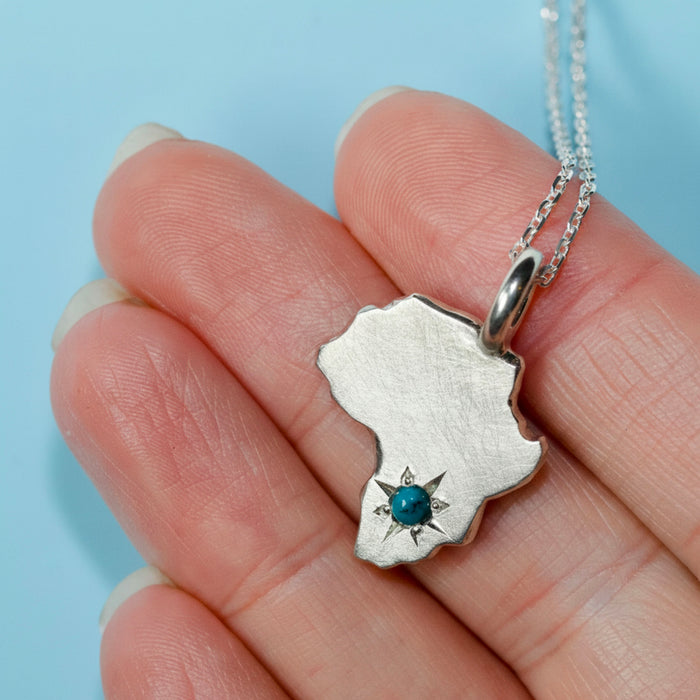 Sterling silver Stargazer Africa pendant set with 1 stones