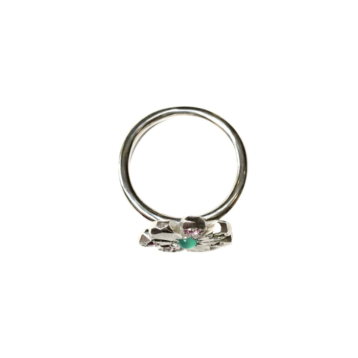Sterling Silver Stargazer Flower Ring with 6 stones