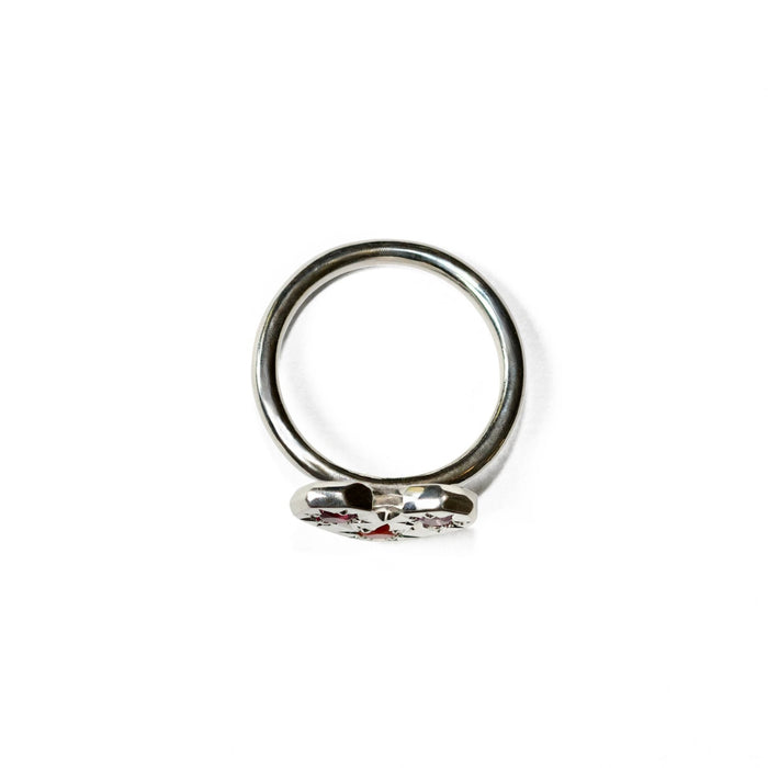 Sterling silver Stargazer heart ring set with 3 stones