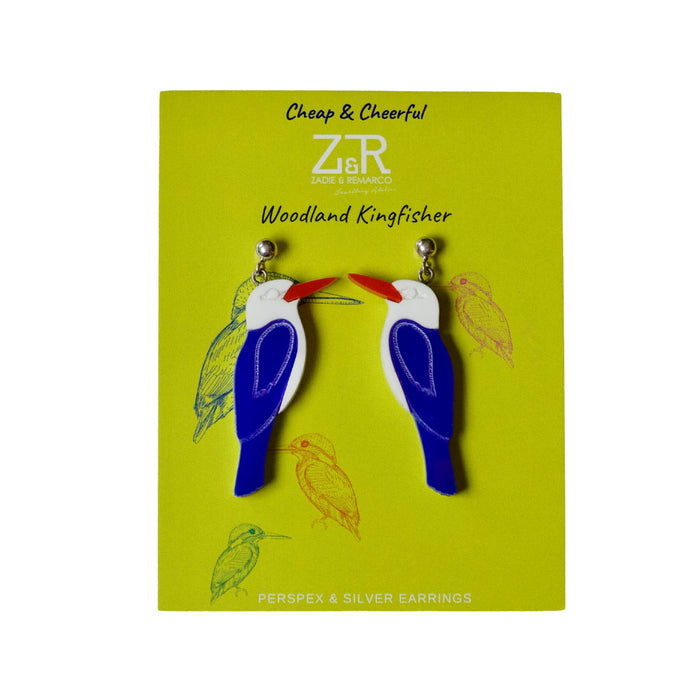 Woodland Kingfisher Perspex Earrings